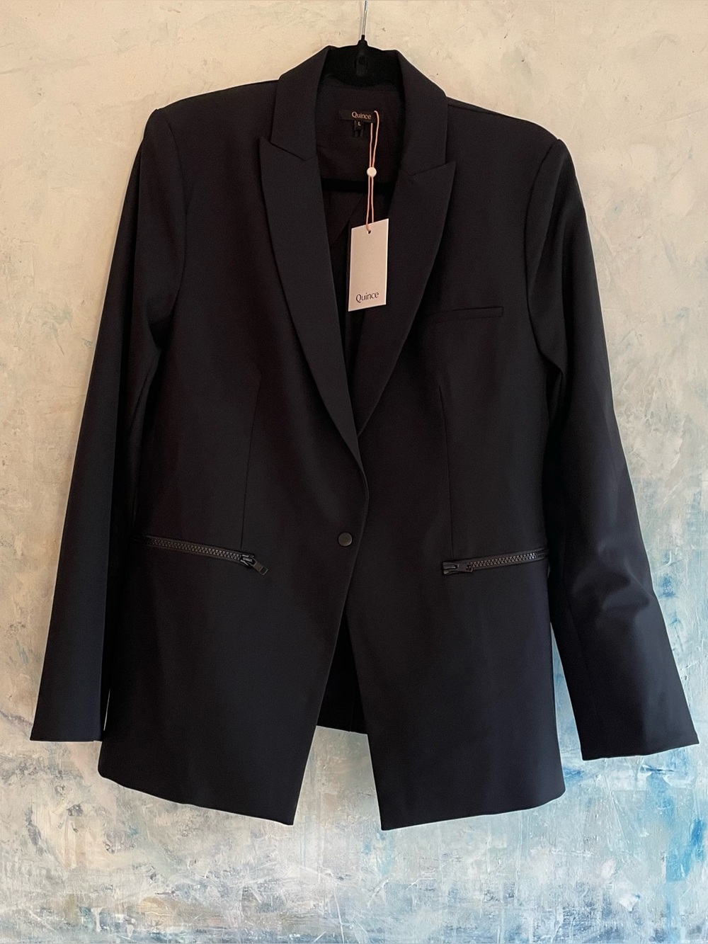 NWT Quince Performance Scuba Blazer Black Size Large